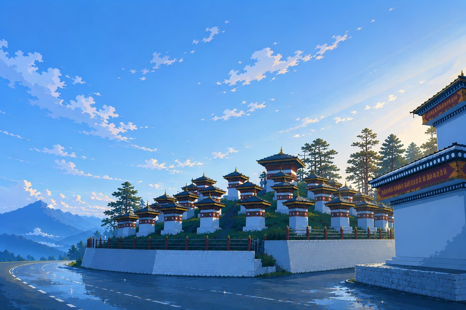 The 108 chortens at Dochu La pass
