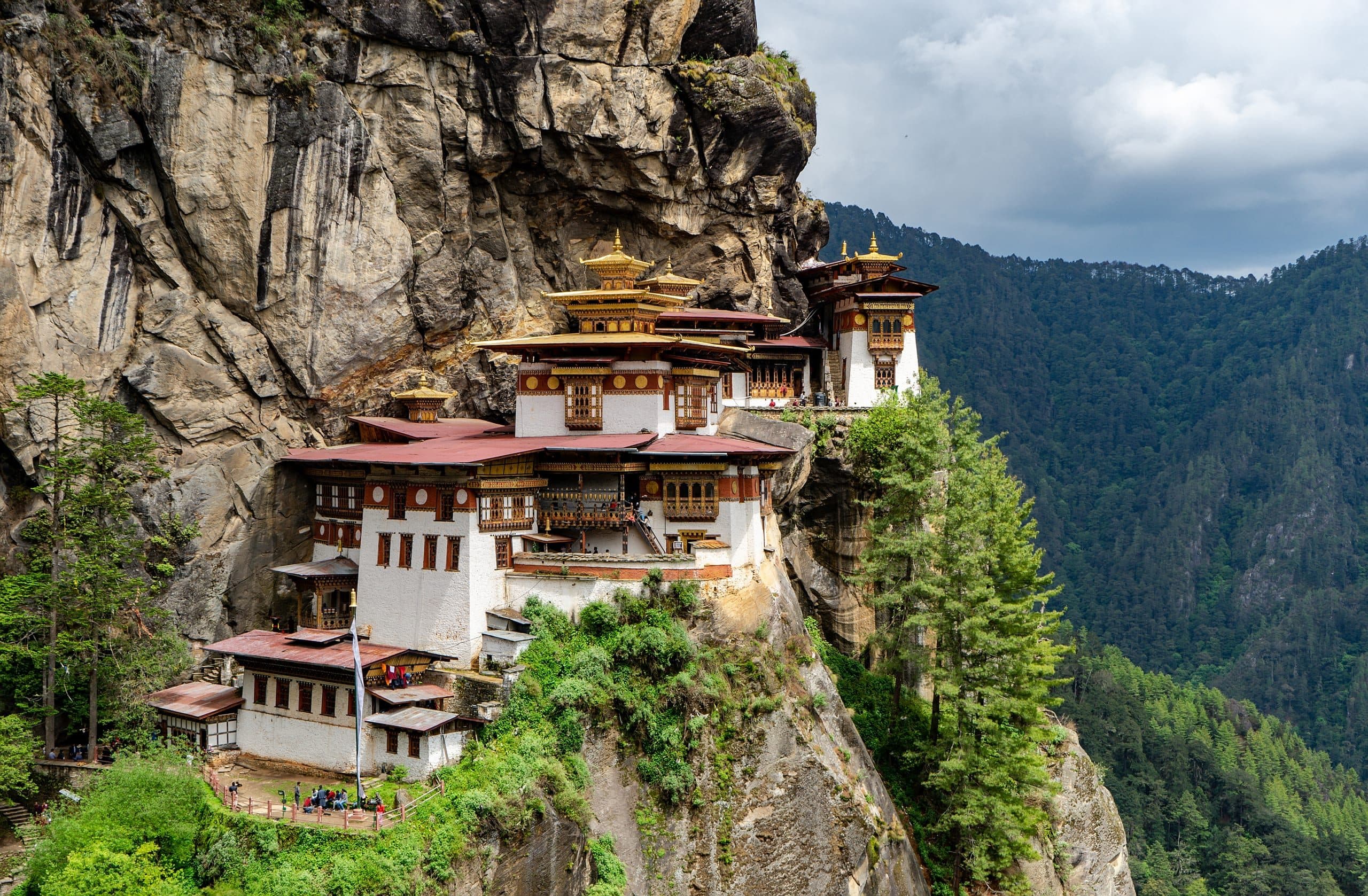 Taktsang, the Tiger’s Nest, on the cliff above the Paro valley